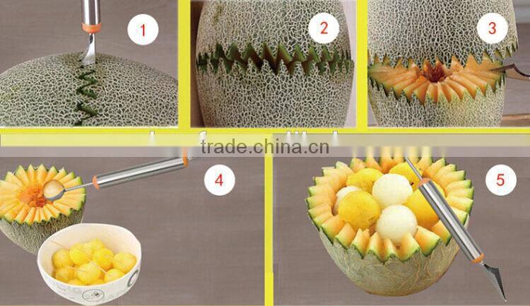 Multifunction Kitchen Fruit Salad tool , Carving knife & Melon baller