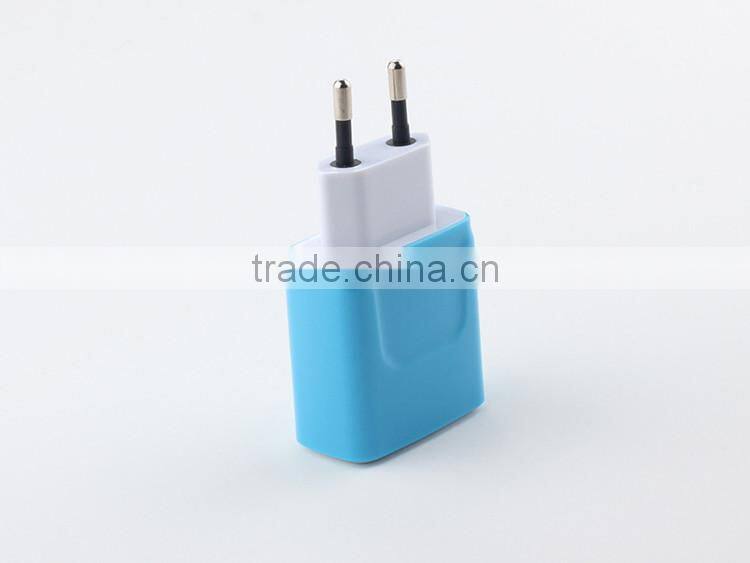 Portable 2 USB Ports Mobile Phone Travel Charger With US / EU Plug