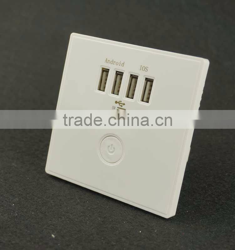 Universal wall socket usb charger with 4 usb power charger