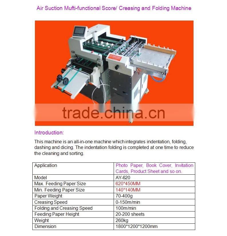 Alibaba High Quality Automatic Paper Creasing and Folding Machine for Photo paper , Book Cover