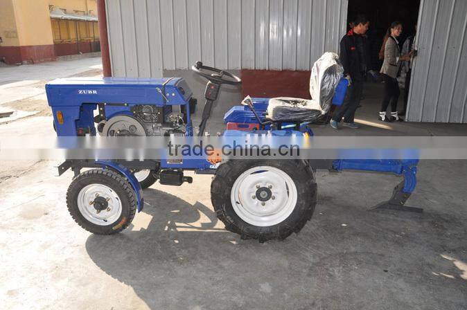 12hp/15hp agriculture machine mini tractor with rotary tiller,plough mower, trailer