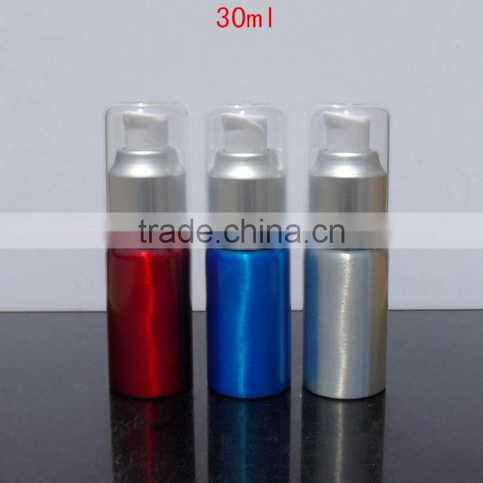 Wholesale 20ml-300ml empty cosmetic packaging aluminum bottle lotion bottle shampoo alumimum pump bottle