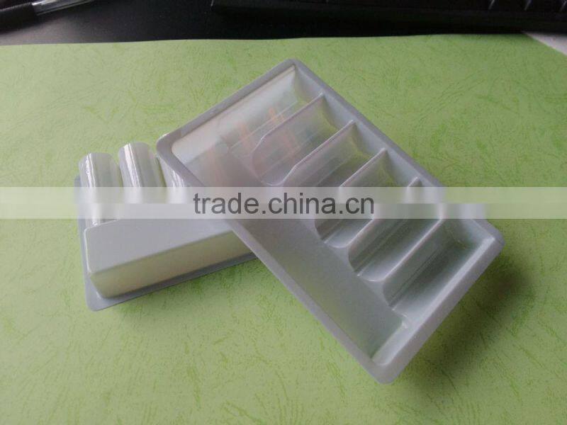 disposable plastic medical bottles display inner tray, 6 bottles