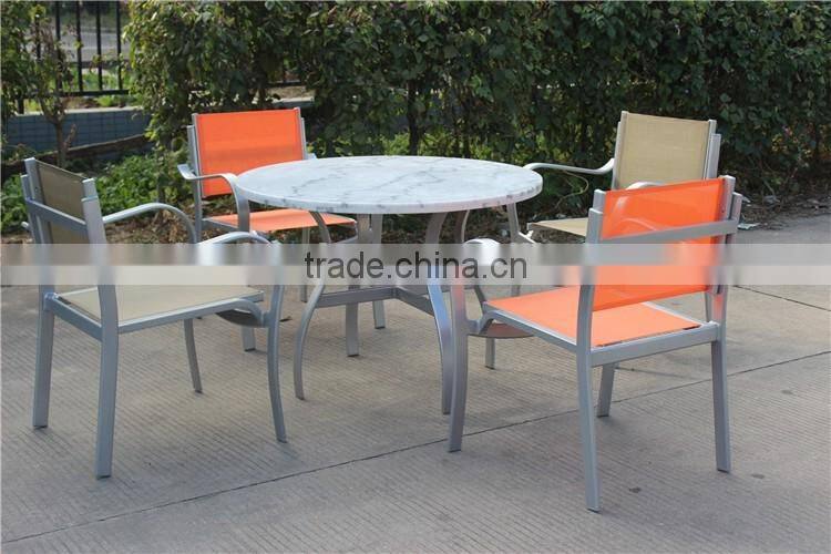 Commercial Mesh Coffee Set Aluminum Outdoor Furniture