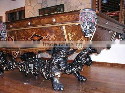 Classical Antique carving wooden pool table, snooker table,billiards,MOQ:1PCS(B68002)