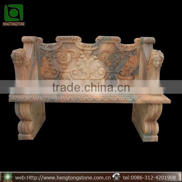 Garden Red Marble Chair Bench