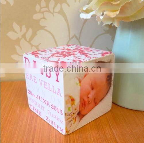 UV printing on wood cube