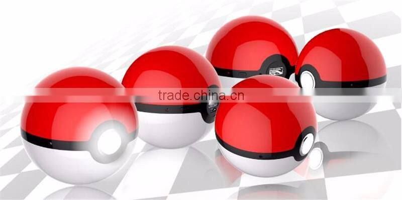 New products 2016 mini projector pokemon ball power bank 12000mah round mobile phone charger with led lights