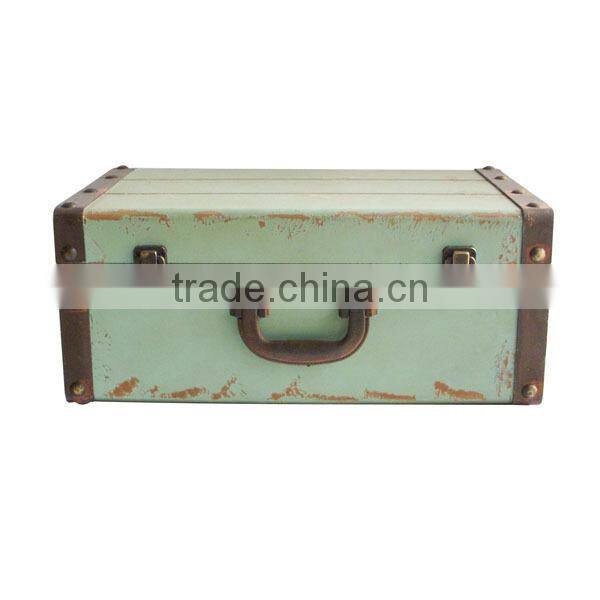 Distressed Wooden Colorful Cabinet with Box Drawers Antique Wooden Cabinet