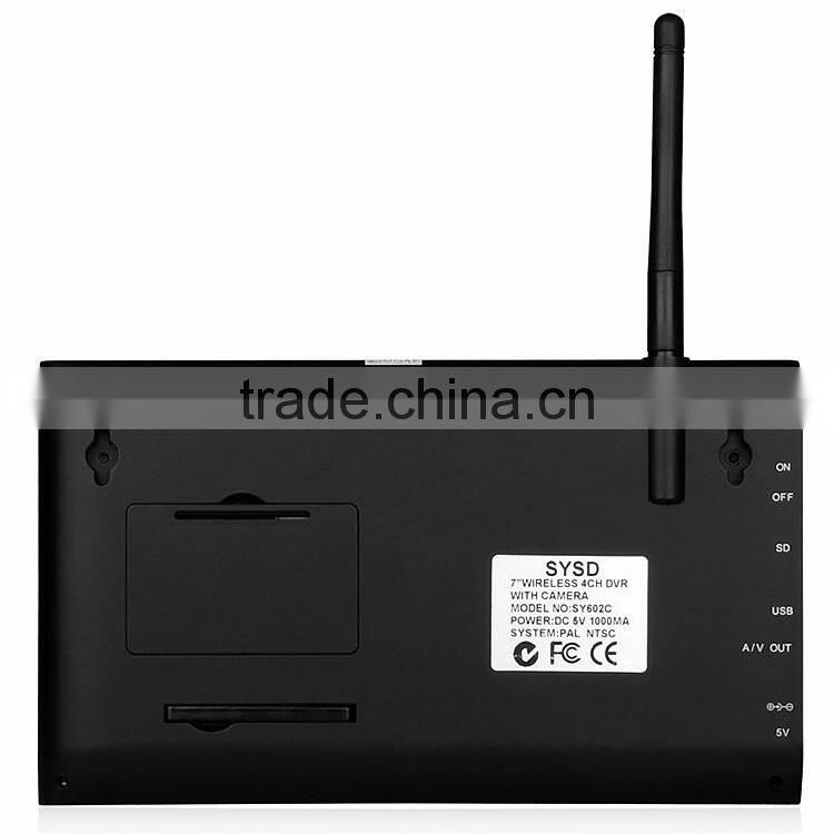 Wireless Monitoring Kit, Home Security Infrared Wireless 4CH CCTV DVR With Camera, 7inch DVR Displayer For Wholesale