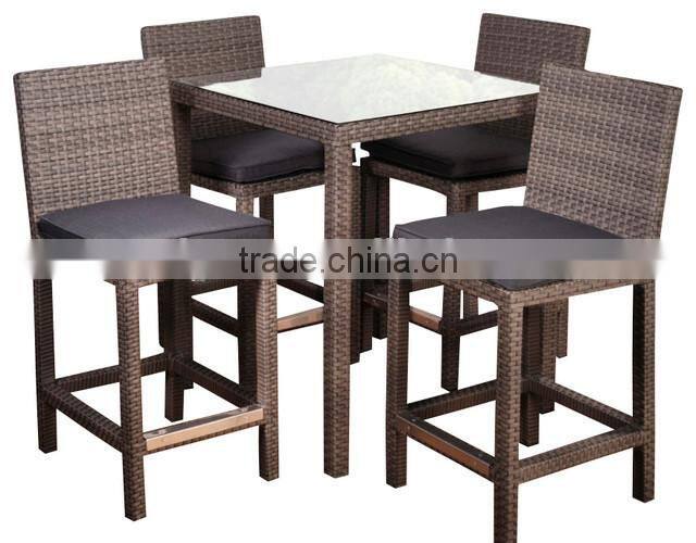 2017 all weather outdoor rattan furniture 5 piece bar table sets garden bar chair