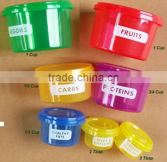 Portion Control Container 7pcs, keep fresh contianer/box, Food Storage Containers,storage box set of 7,microwave container