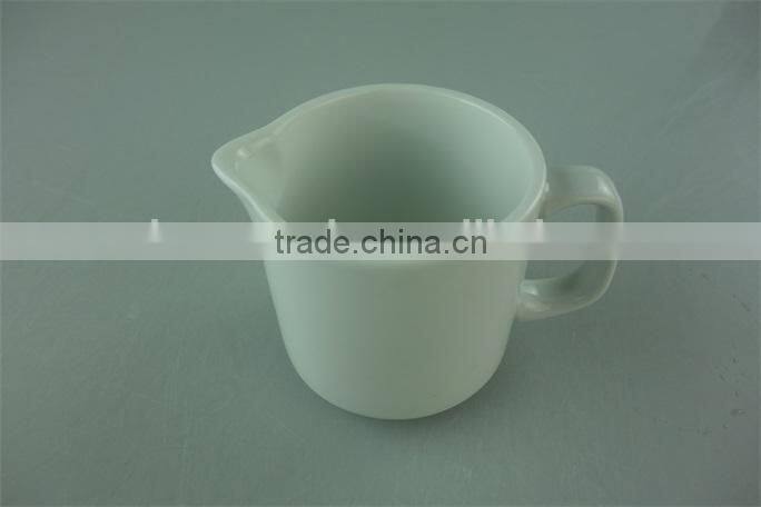 milk jug,stock cheap plain white ceramic milk jug with handle 100ML