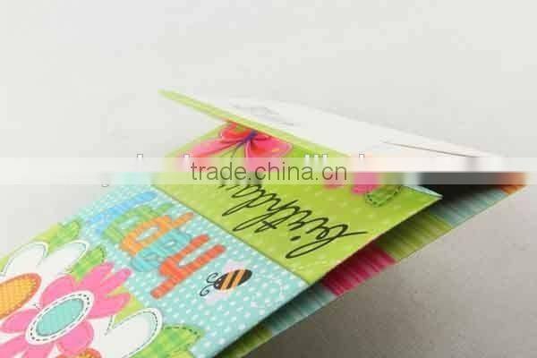 Shopping Paper Bag With 3D Flower pattern/Printed Foldable Gift Bag