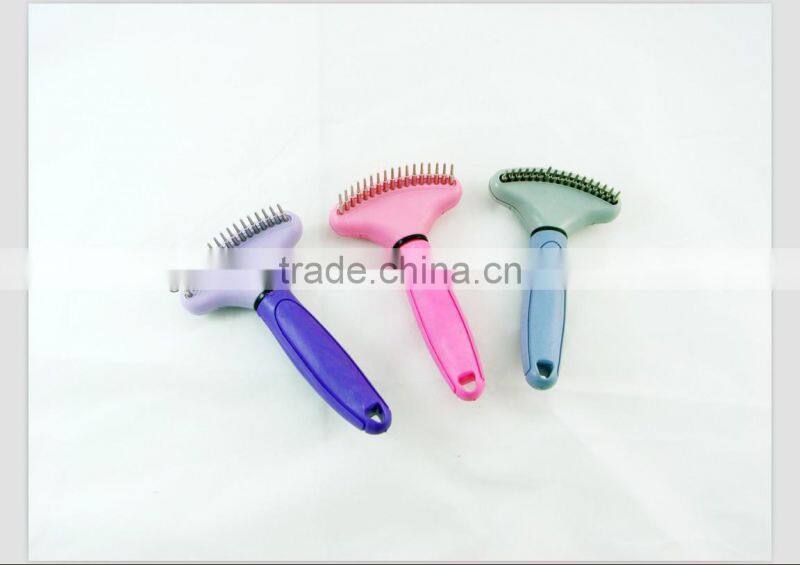plastic pet hair brush with the steel pin