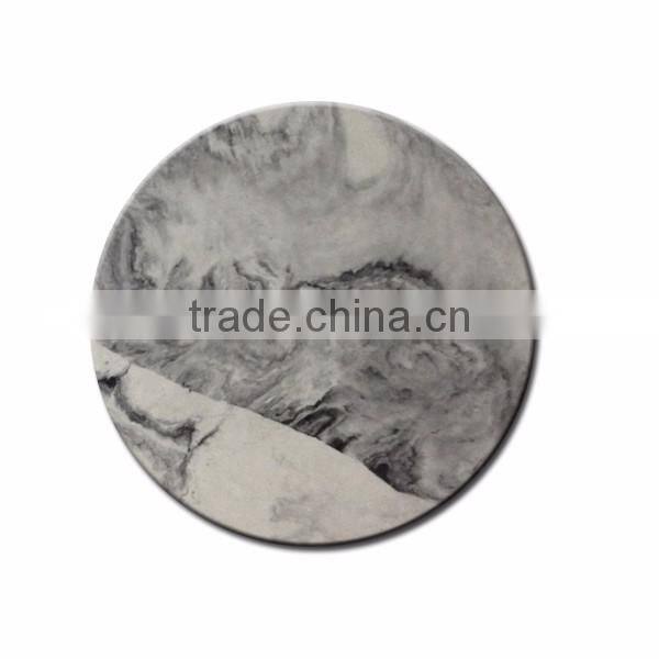 Hexagon shape White Carrara Marble Stone Coasters with Cork Backing