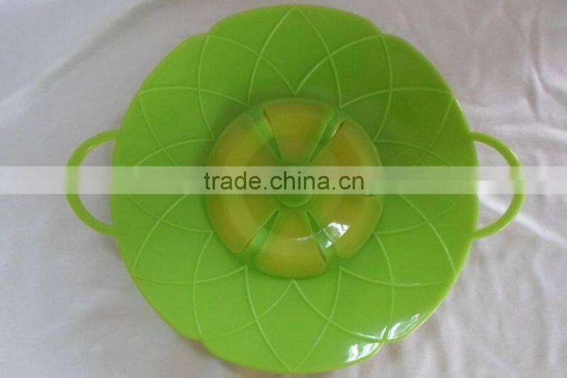 Hotsale FDA grade silicone pot cover spill stopper lid silicone pot cover lid with handle