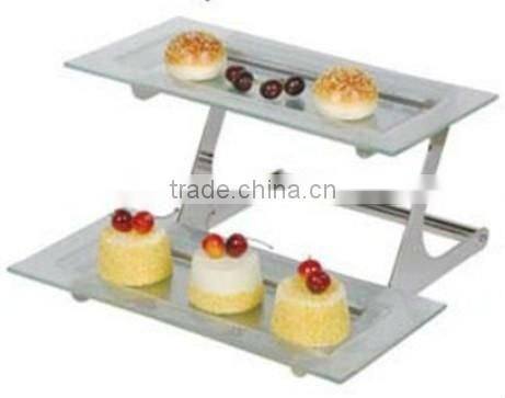 12 bowls step black stainless steel buffet display stand