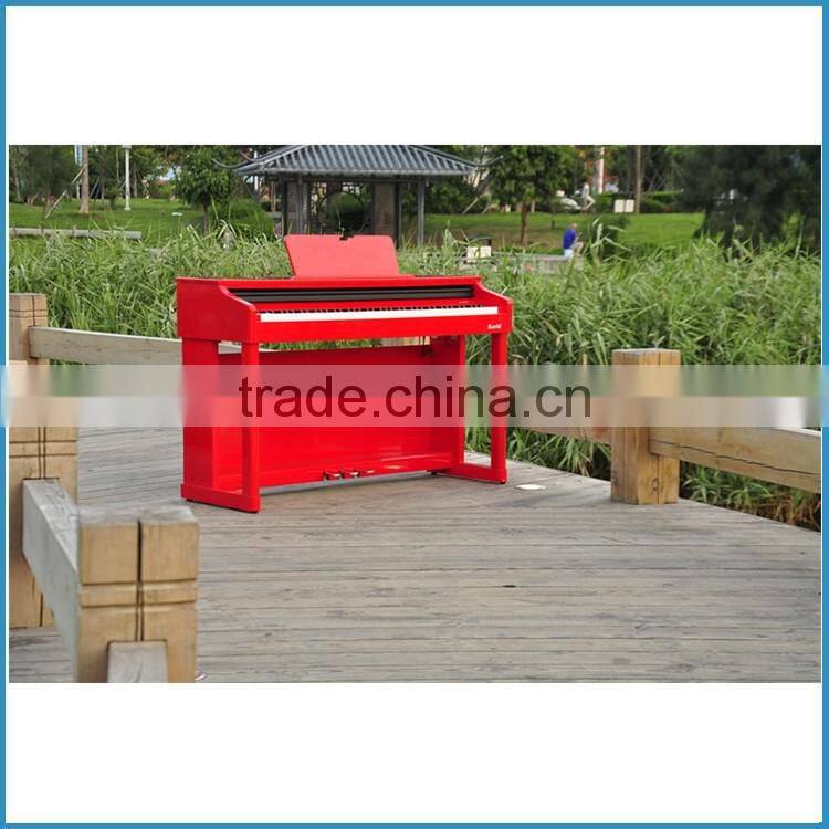 Glossy red color pure piano tone 88 key hammer action keyboard electric piano