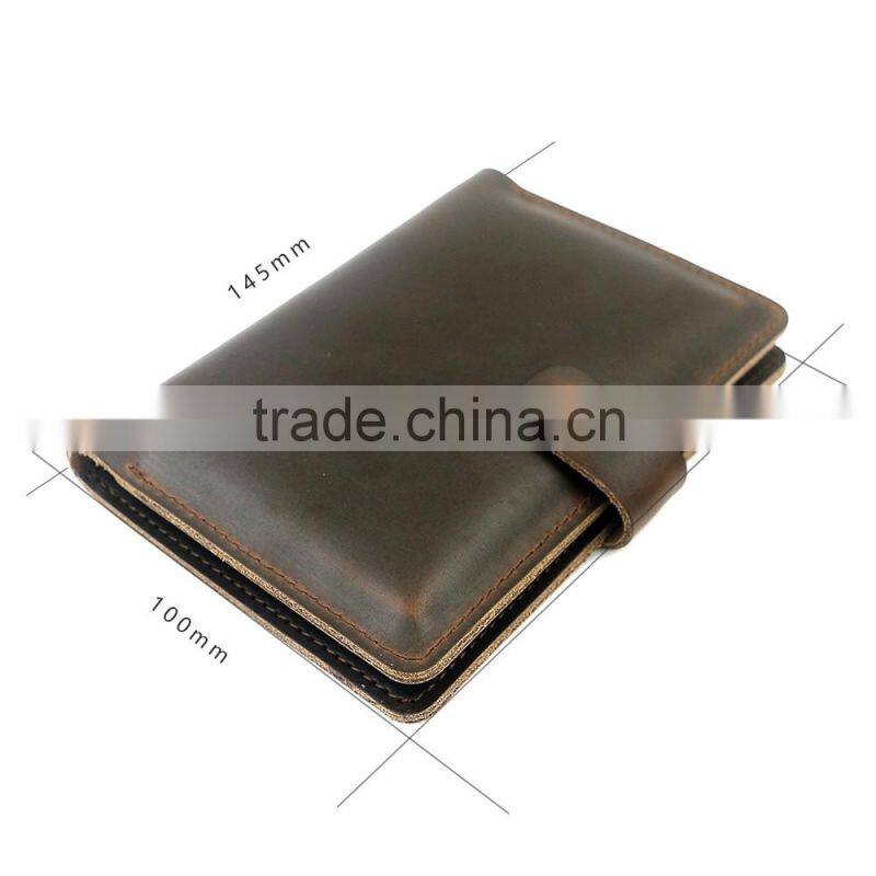 ODM RFID Protect Handmade Minimalist Leather Men Travel Passport Holder