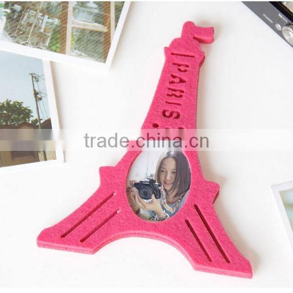 New fashionable products beautiful adult love Eiffel Tower felt souvenir holding photo picture frame for arts crafts home decor