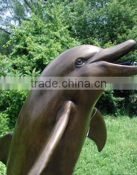 Garden Decoration Metal Statue Life Size Bronze Dolphin Statue Fountain for Hot Sale