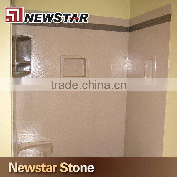 Chinese good quality polished quartz shower stone wall panel