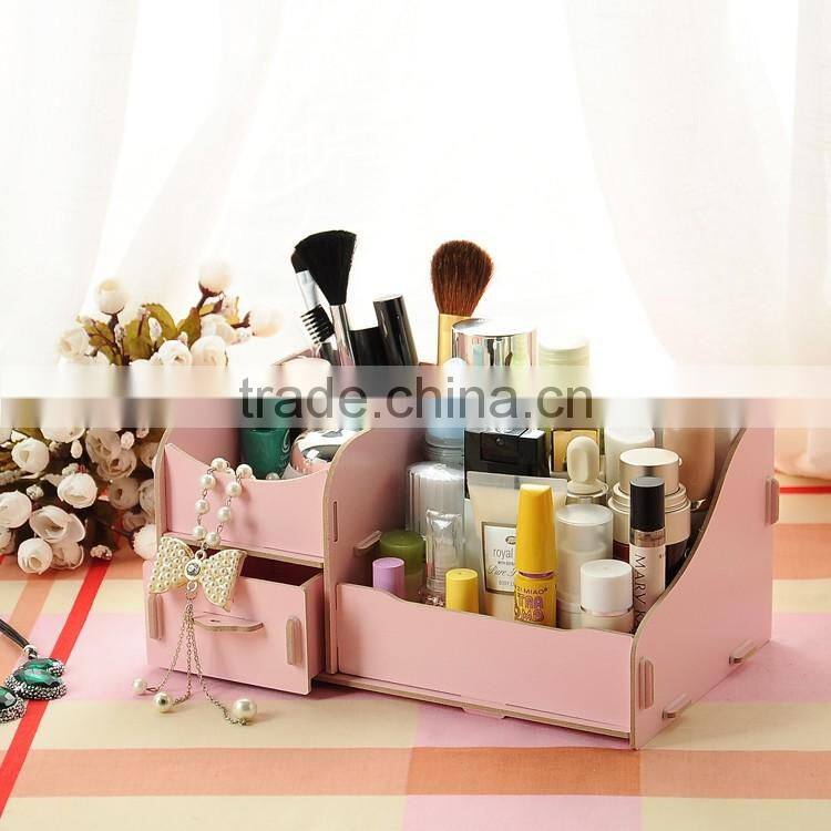 Korean wooden box DIY desktop cosmetic storage box wood