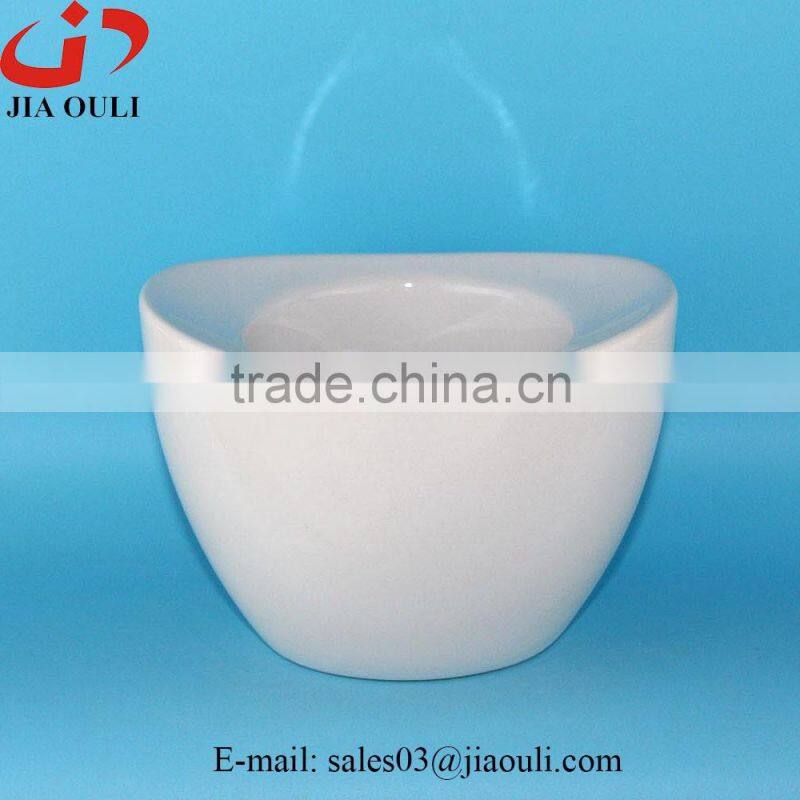 Glazed white and wash Ceramic Rectangle Sucuulent Plant Pot/Cactus Flower Pot