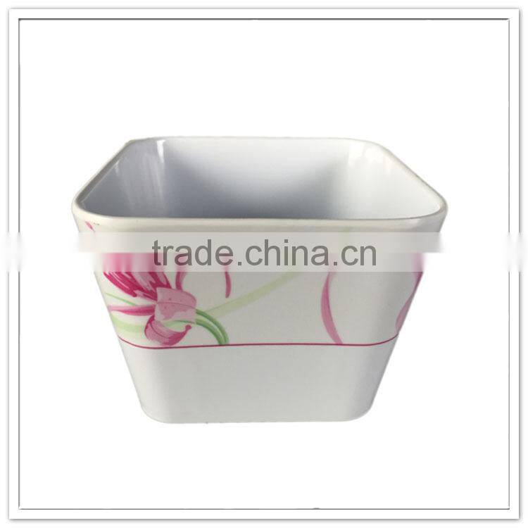 Fashionable houseware flower planting wholesale square melamine plastic flower pot