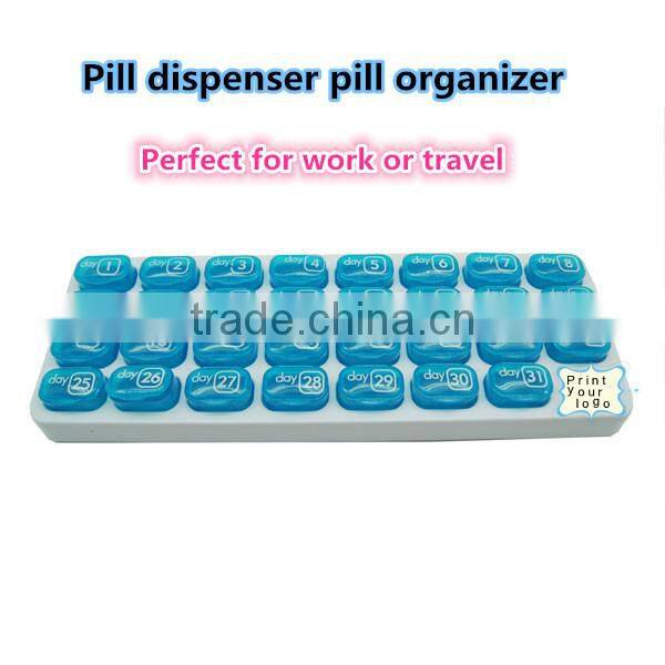 Portable medical pill organizer pill dispenser