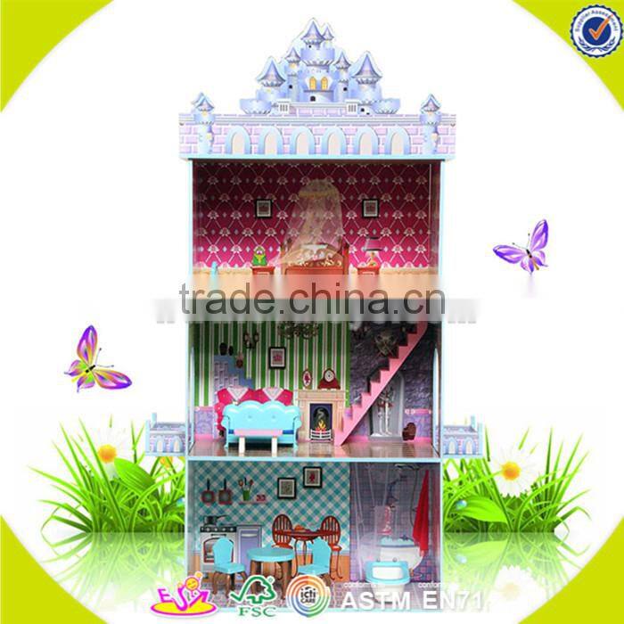 wholesale beautiful kids wooden dollhouse toy , lovely kids wooden dollhouse toy, popular kids wooden dollhouse toy W06A102