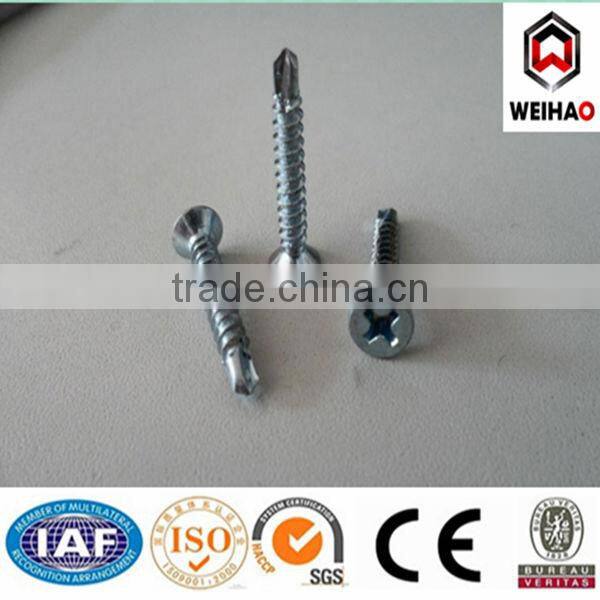 Philips countersunk head self-drilling screw with tapping screw