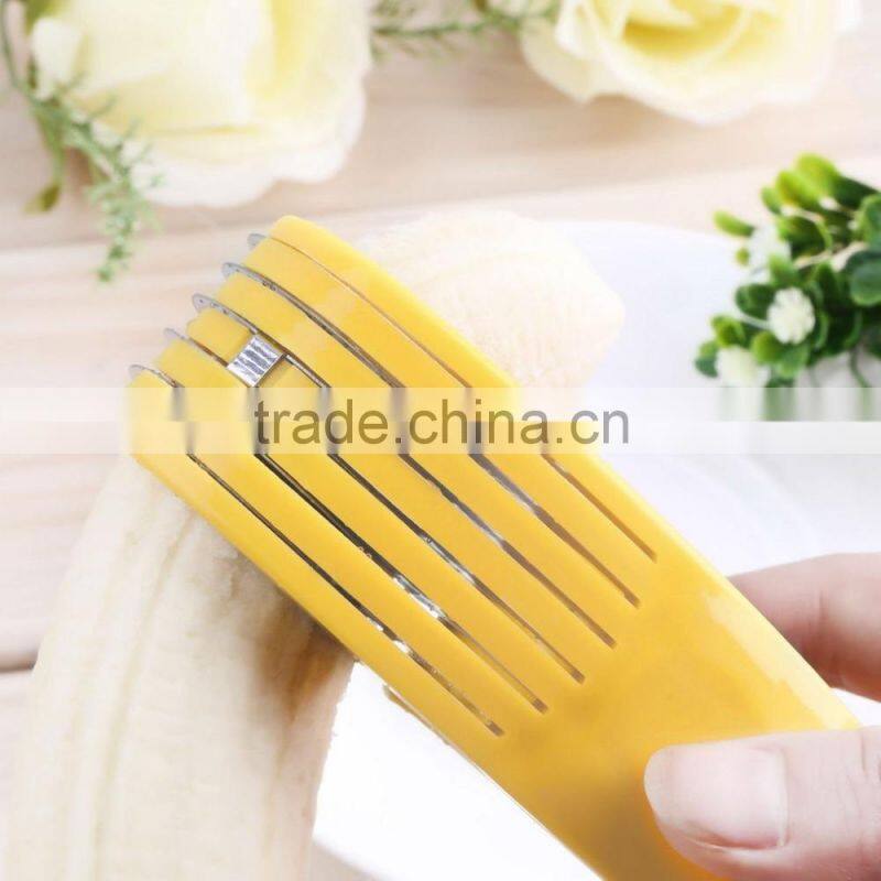 Stainless Steel Banana Slicer Fruit Cutter Cucumber Chopper Salad Kitchen Tool