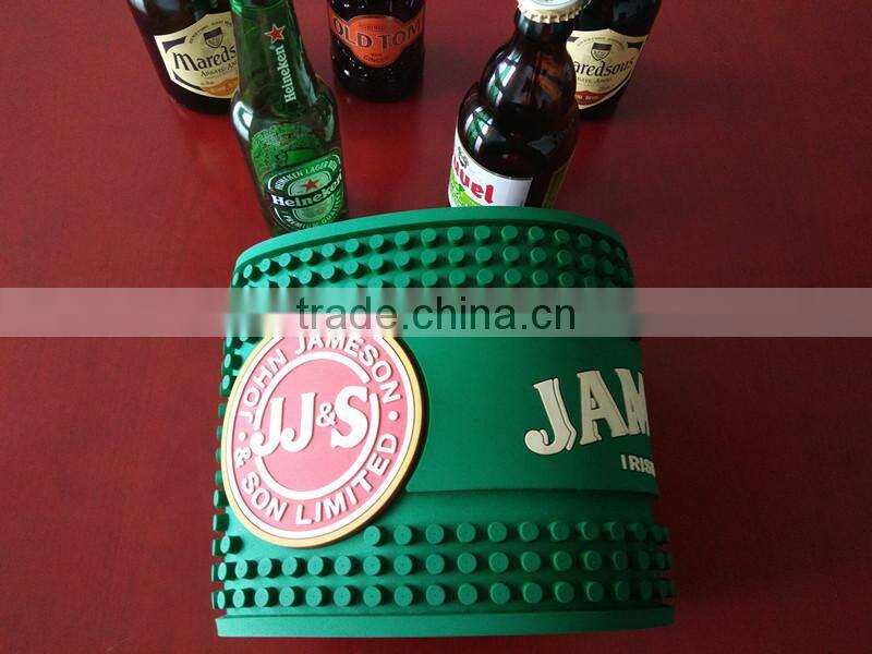 No MOQ cheap price custom anti-slip beer 3d pvc bar mat