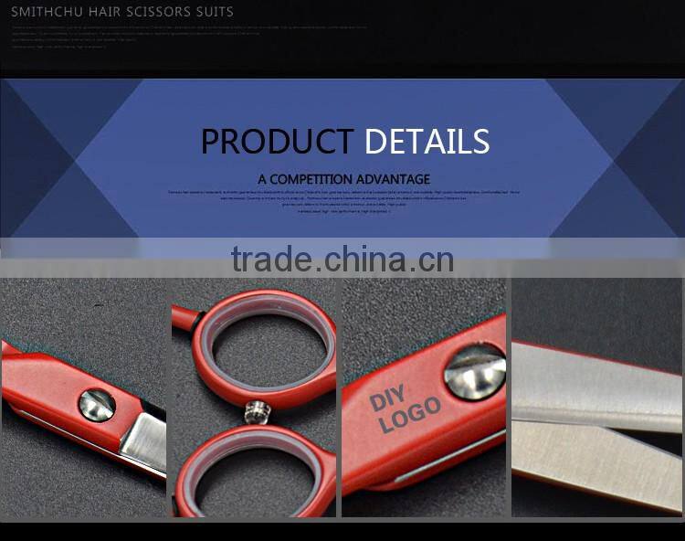 Various colors and handle paint scissors for hairdressing hair scissors