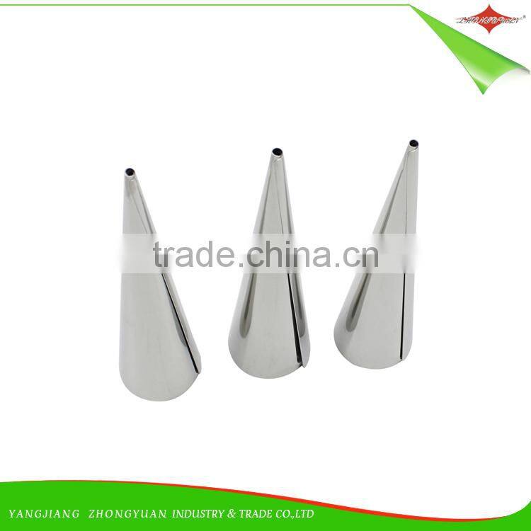 ZY-F1412A 6pcs stainless steel cream horn set cone-shape small size cream horn set