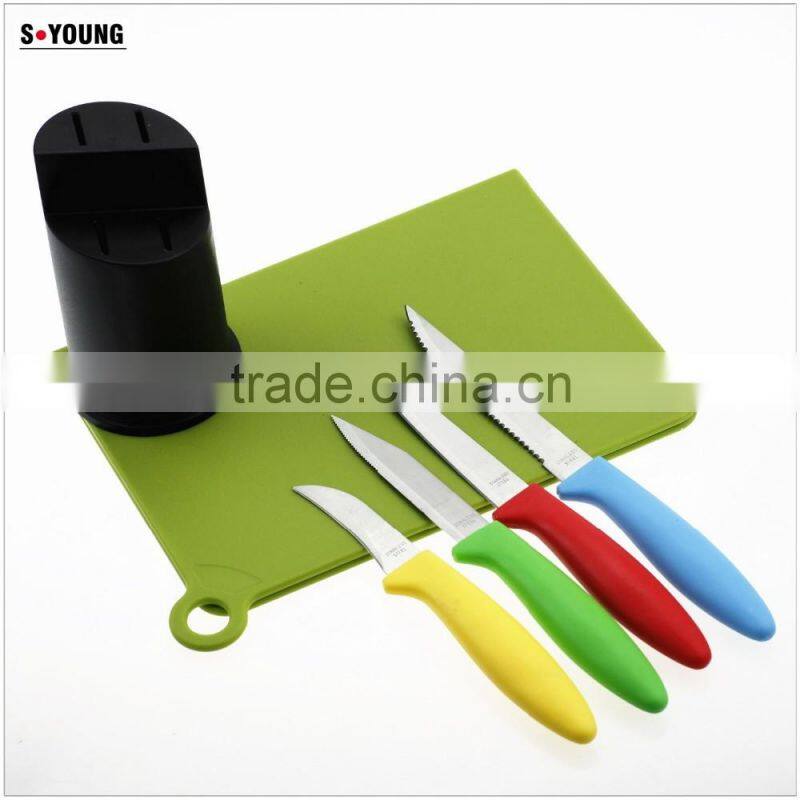 51005 5pcs non-stick knife with pp stand