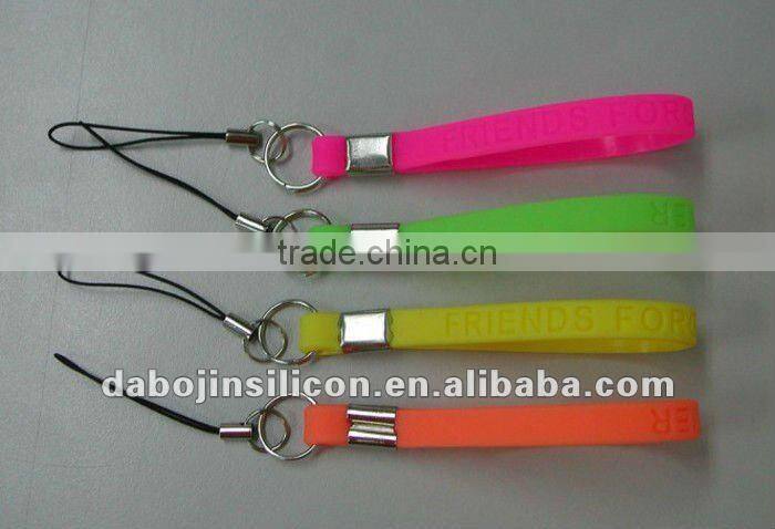 silicone mobile phone keychain
