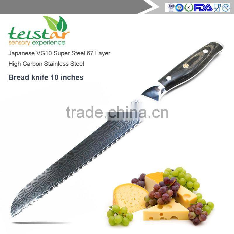 10 inch Japanese VG10 Damascus Bread Knives