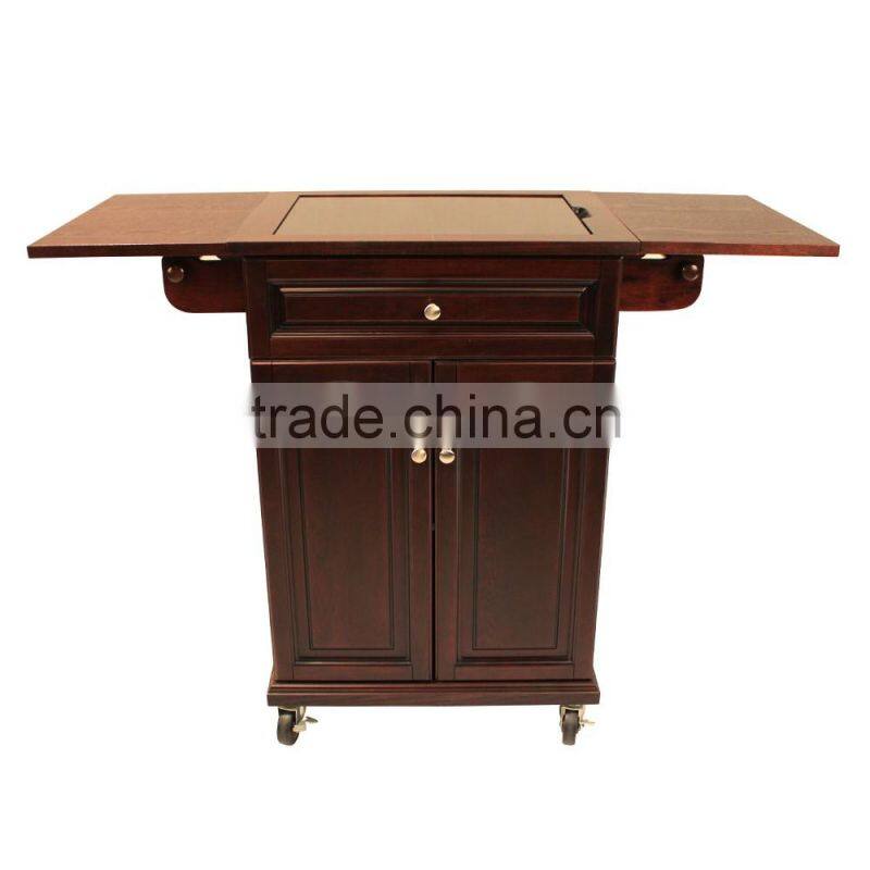 High Quality Mobile Bamboo Buffet Trolley