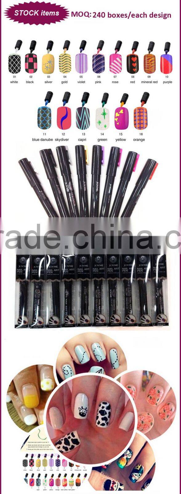 16 Colors 3D DIY Nail Art Pen Nail Painting Tool Drawing For UV Gel Manicure