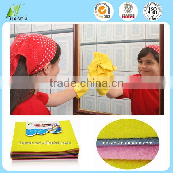 Multi-purpose magic reusable cleaning cloth polyester needle punched nonwoven fabric