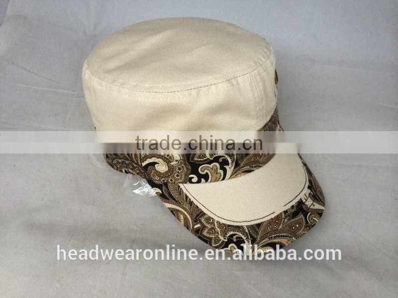 Hot Horn embroidery Military Caps and flat caps with Dongguan Factory