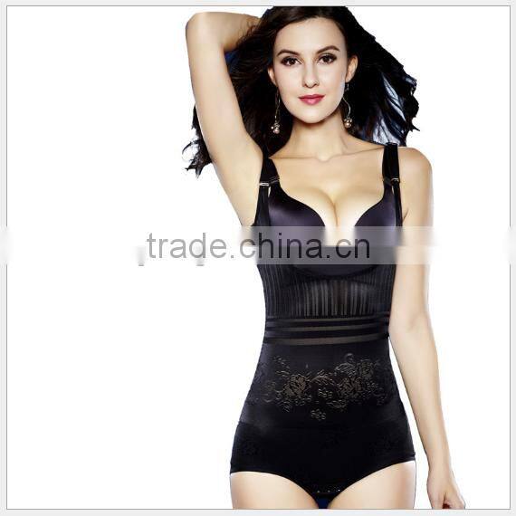 Women Floral Bodysuits Shapewear Underwear Plus size Body Shaper Waist Corsets B