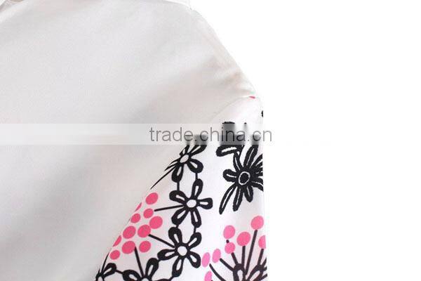 digital print foldable sleeve women top blouse design