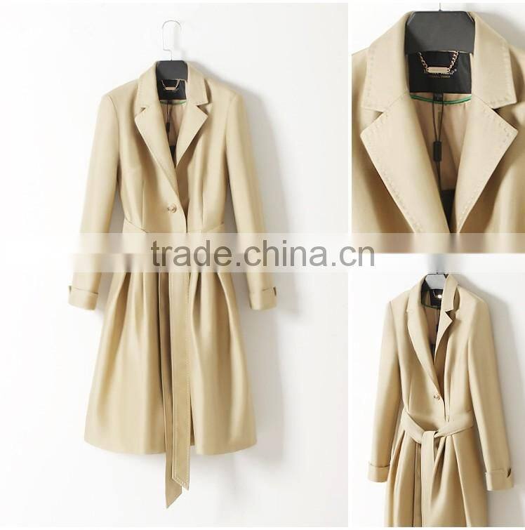 Fashion Ladies Khaki Color windbreaker Wind Coat