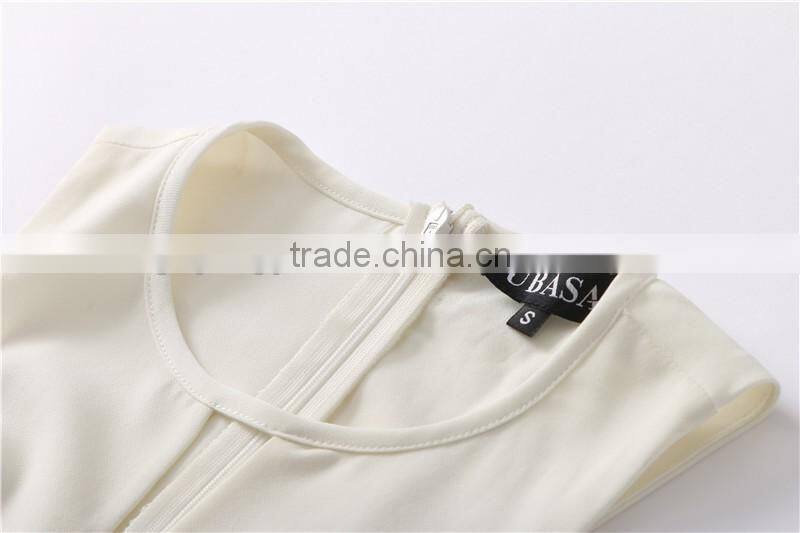 working women sleeveless white blue size cut jumpsuit with back zipper