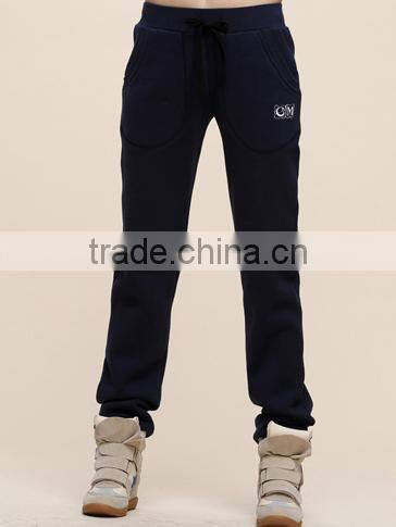 customized CVC 80/20Cotton sports pants cheaper promotional pants for women