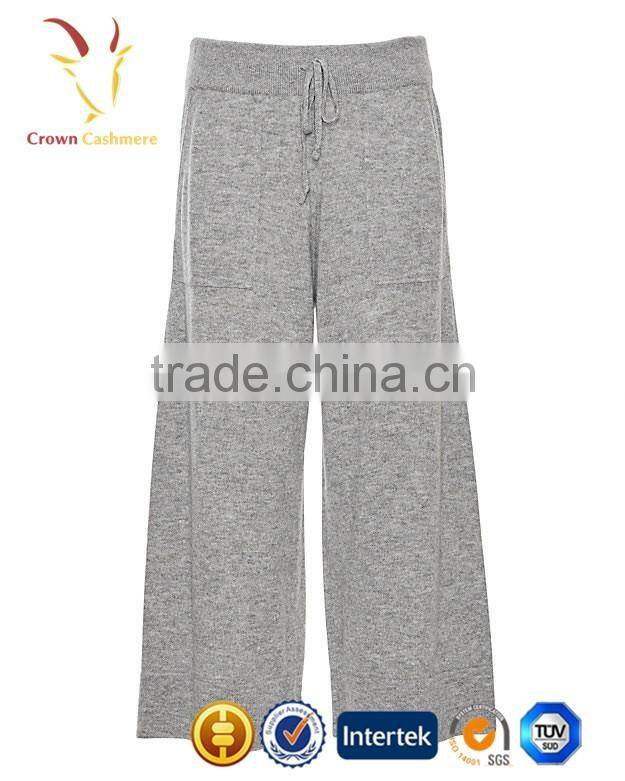 Long Lady 100 Cashmere Pants with Two Front Pockets